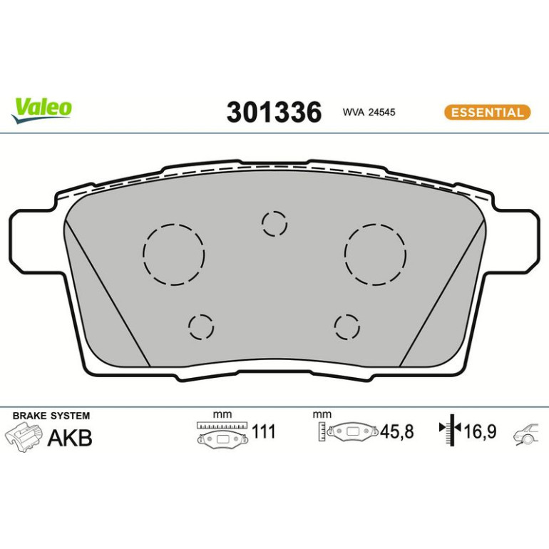 VALEO Bremsbeläge 301336 VALEO Bremsbeläge 301336