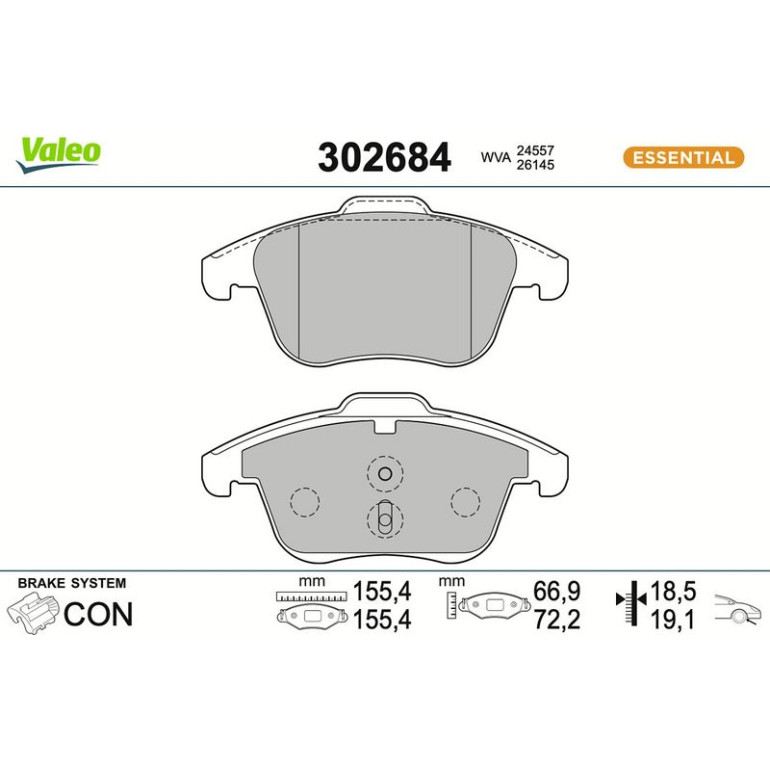 VALEO Bremsbeläge 302684