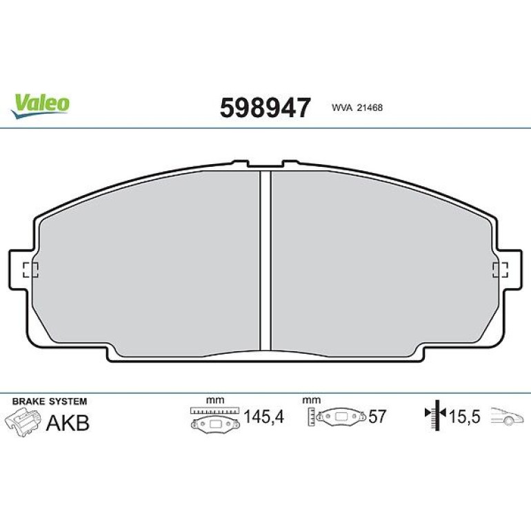 VALEO Bremsbeläge 598947 VALEO Bremsbeläge 598947