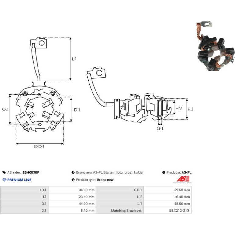 HALTER, KOHLEBÜRSTEN SBH0036P HALTER, KOHLEBÜRSTEN SBH0036P