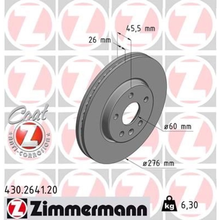 ZIMMERMANN Bremsscheibe 430.2641.20 ZIMMERMANN Bremsscheibe 430.2641.20