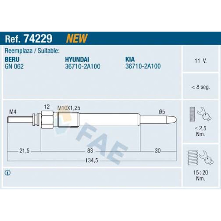 FAE Glühkerze 74229 FAE Glühkerze 74229