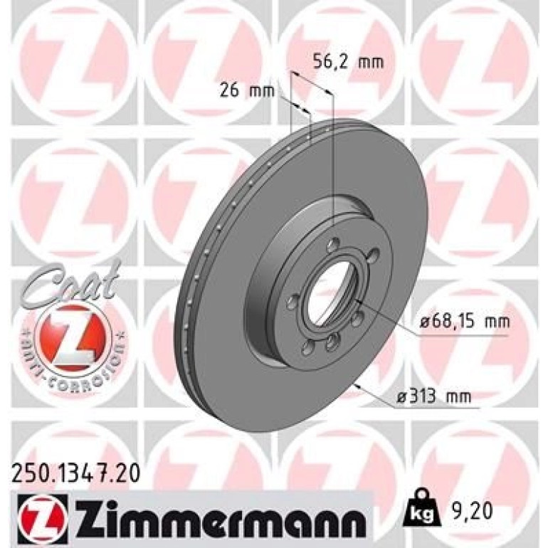 ZIMMERMANN Bremsscheibe 250.1347.20 ZIMMERMANN Bremsscheibe 250.1347.20