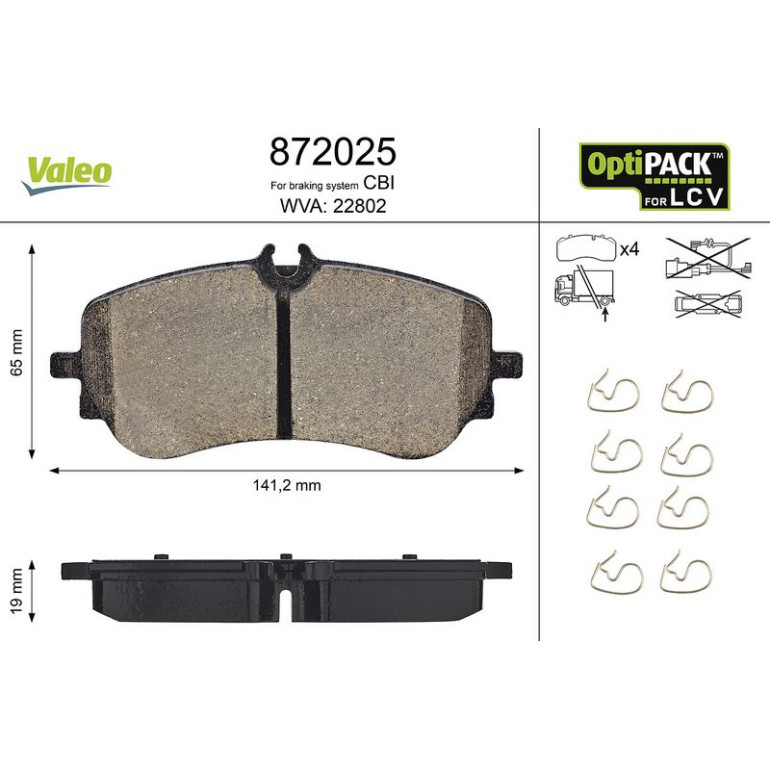 VALEO Bremsbeläge 872025 VALEO Bremsbeläge 872025