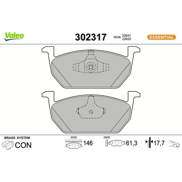 VALEO Bremsbeläge 302317 VALEO Bremsbeläge 302317