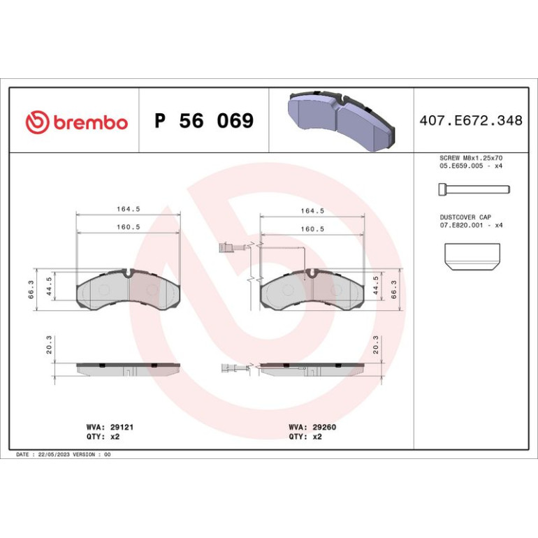 BREMBO Bremsklötze HA P 56 069 BREMBO Bremsklötze HA P 56 069