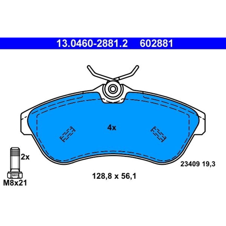 Bremsbelagsatz Citroen P. C2/C3 1,4-1,6 02 13.0460-2881.2 Bremsbelagsatz Citroen P. C2/C3 1,4-1,6 02 13.0460-2881.2