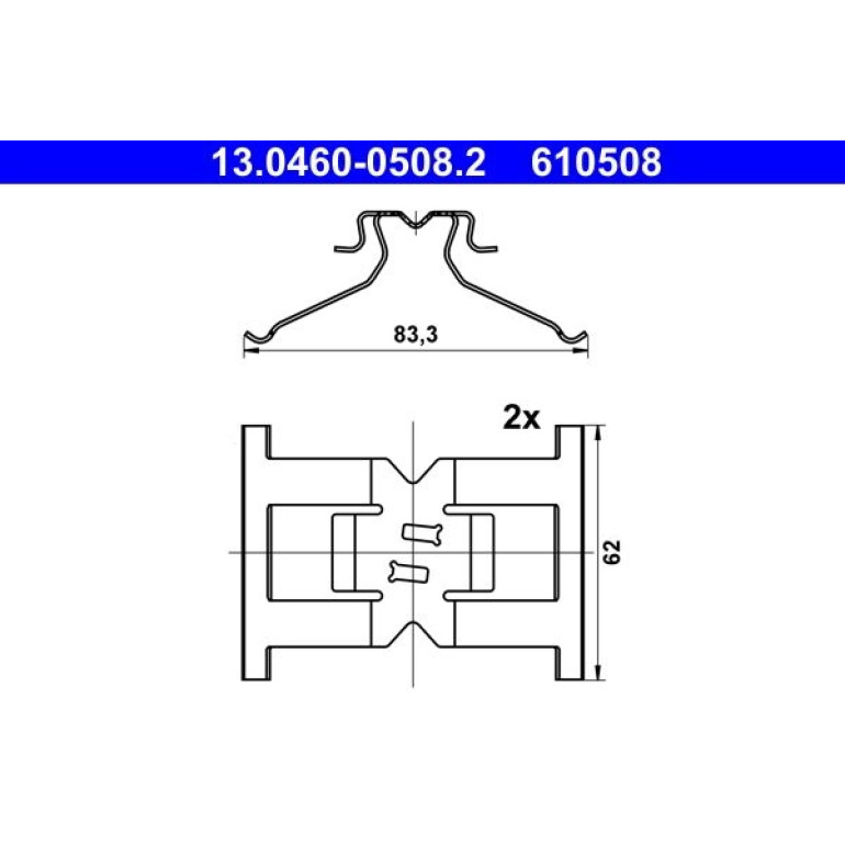 Zusatzsatz, Scheibenbremsbelag 13.0460-0508.2 Zusatzsatz, Scheibenbremsbelag 13.0460-0508.2