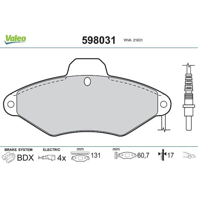 VALEO Bremsbeläge 598031