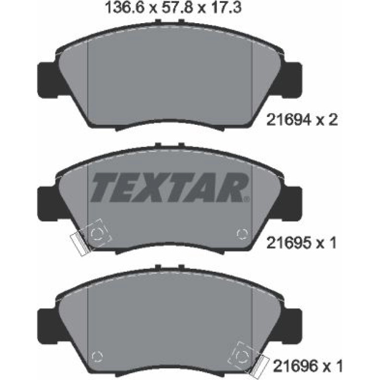 Bremsbelagsatz Honda P. Civic 94-/01-/Crx 92- Akebono/Crx 92 2169401 Bremsbelagsatz Honda P. Civic 94-/01-/Crx 92- Akebono/Crx 92 2169401