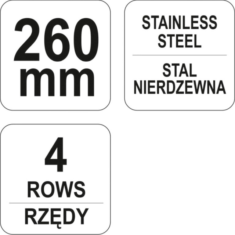 Stahldrahtbürste Rostfrei 4Reihig YT-6338