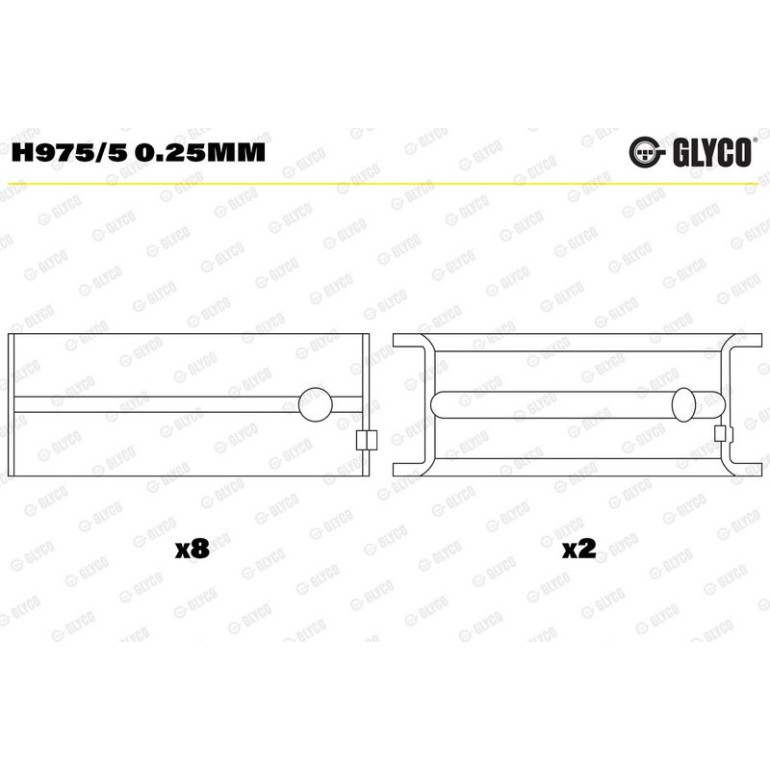 GLYCO Kurbelwellenlager H975/5 0.25mm GLYCO Kurbelwellenlager H975/5 0.25mm