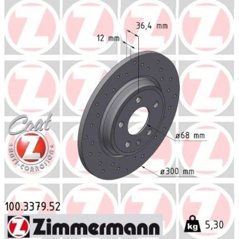 ZIMMERMANN Bremsscheibe 100.3379.52 ZIMMERMANN Bremsscheibe 100.3379.52