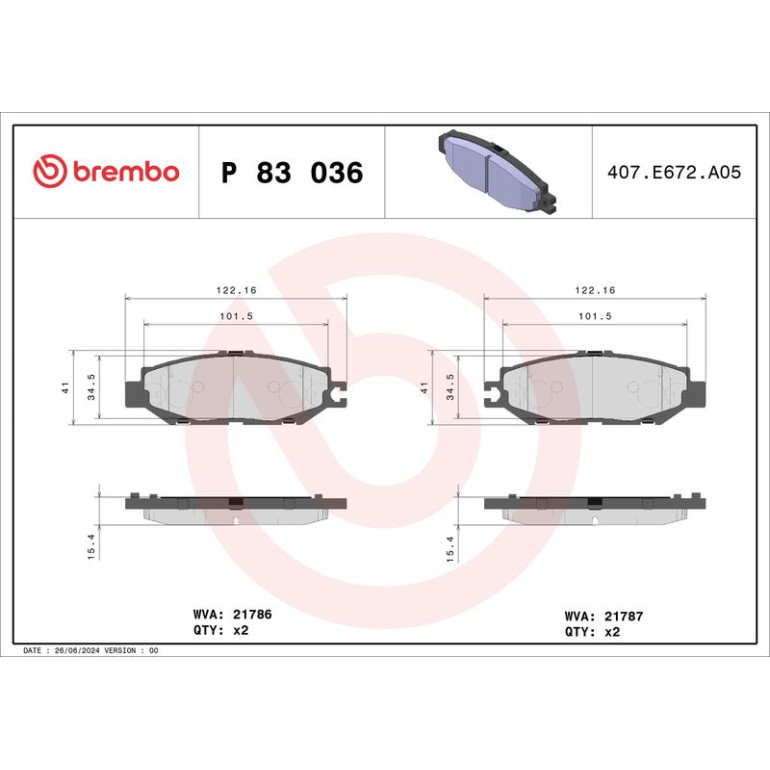 BREMBO Bremsklötze HA P 83 036