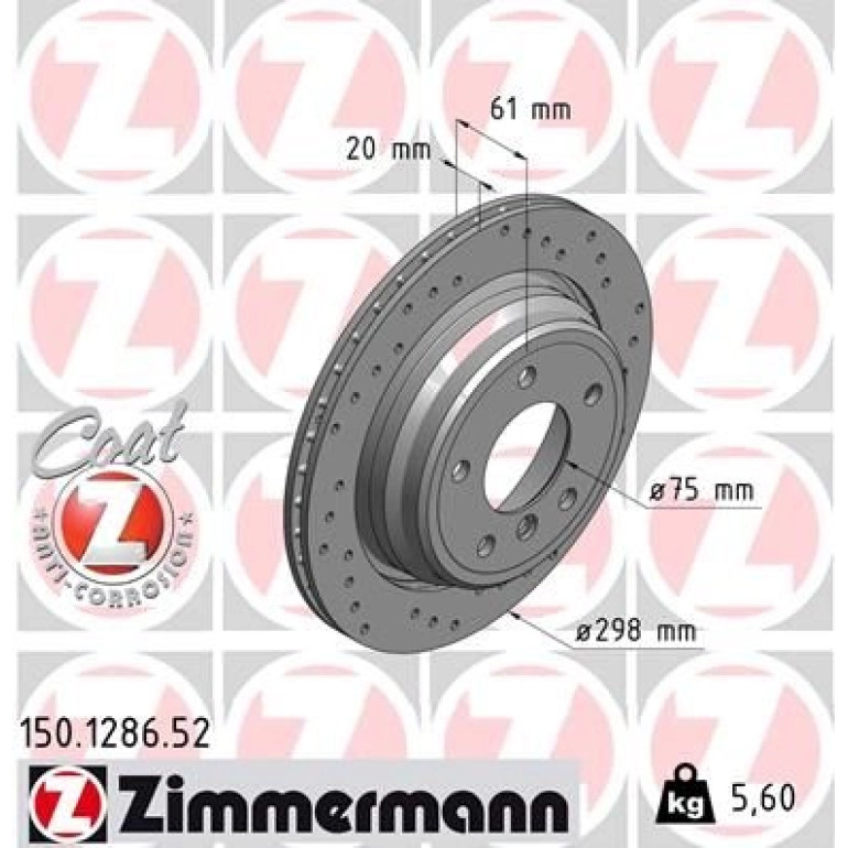 11 482 027 Sport Bremsscheibe HA Sport 150.1286.52 11 482 027 Sport Bremsscheibe HA Sport 150.1286.52