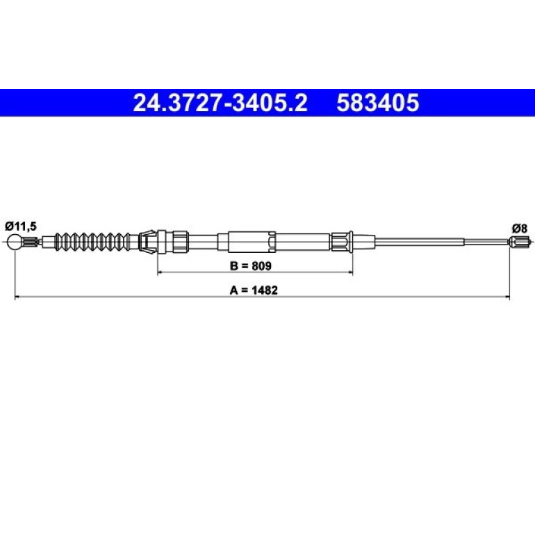 ATE Handbremsseil Seilzug Festellbremse 24.3727-3405.2 ATE Handbremsseil Seilzug Festellbremse 24.3727-3405.2