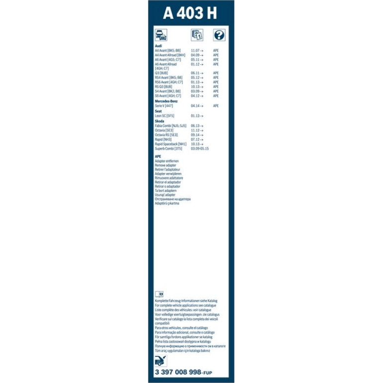 Bosch Scheibenwischer Aerotwin A403H 400 3397008998 Bosch Scheibenwischer Aerotwin A403H 400 3397008998
