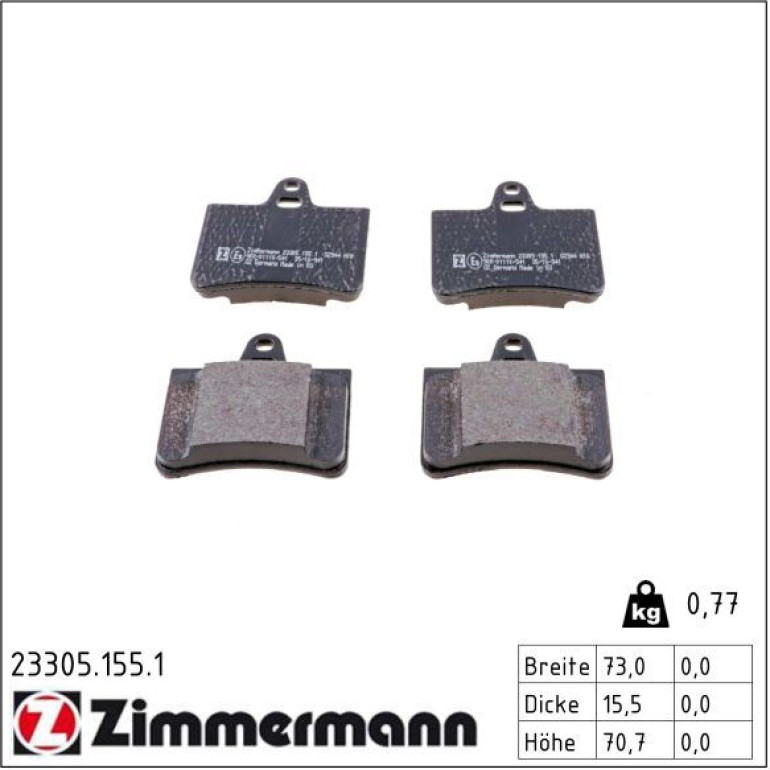 ZIMMERMANN Bremsbeläge 23305.155.1 ZIMMERMANN Bremsbeläge 23305.155.1
