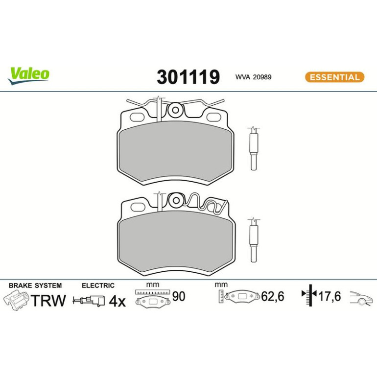 VALEO Bremsbeläge 301119