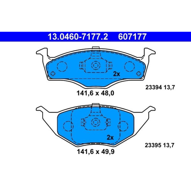 Bremsbelagsatz Vw P. Lupo 1.2 Tdi 99-05 13.0460-7177.2 Bremsbelagsatz Vw P. Lupo 1.2 Tdi 99-05 13.0460-7177.2