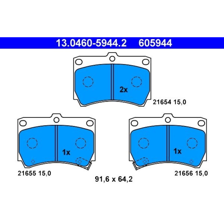 Bremsbelagsatz Kia P. Rio 1.3/1.5 16V 00-05 13.0460-5944.2 Bremsbelagsatz Kia P. Rio 1.3/1.5 16V 00-05 13.0460-5944.2