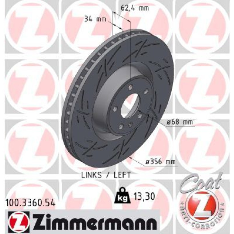 ZIMMERMANN Bremsscheibe 100.3360.54 ZIMMERMANN Bremsscheibe 100.3360.54