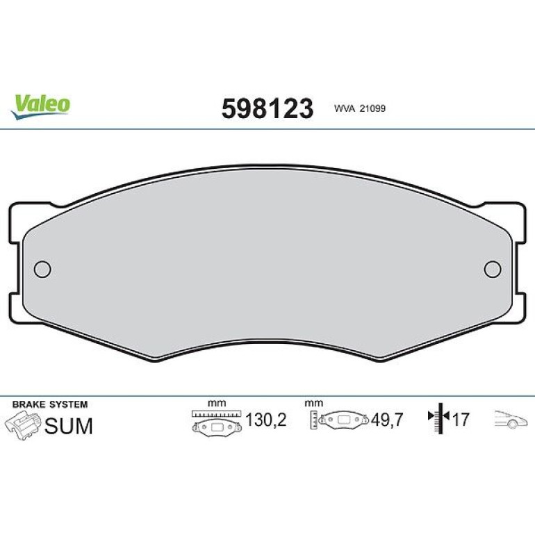 VALEO Bremsbeläge 598123 VALEO Bremsbeläge 598123