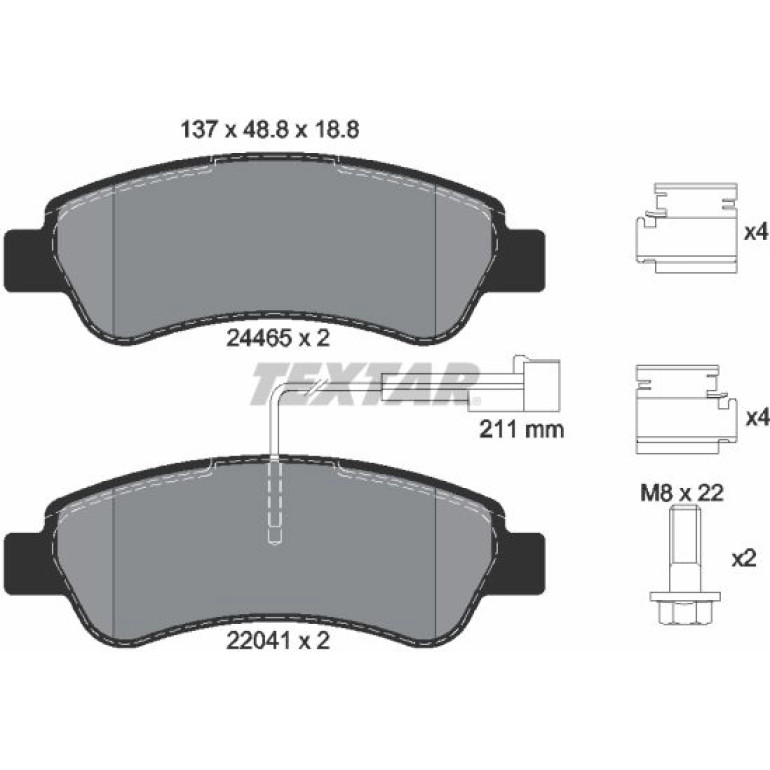 Bremsbelagsatz Fiat T. Ducato 2.0-3.0 D 07- Mit Sensoren 2446503 Bremsbelagsatz Fiat T. Ducato 2.0-3.0 D 07- Mit Sensoren 2446503