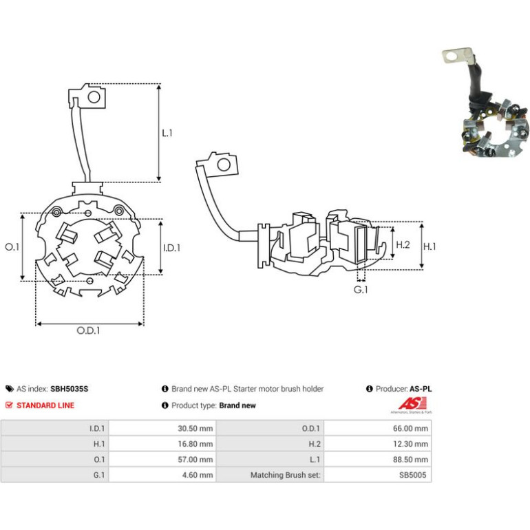 HALTER, KOHLEBÜRSTEN SBH5009P