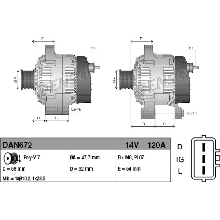 DENSO Generator DAN672 DENSO Generator DAN672