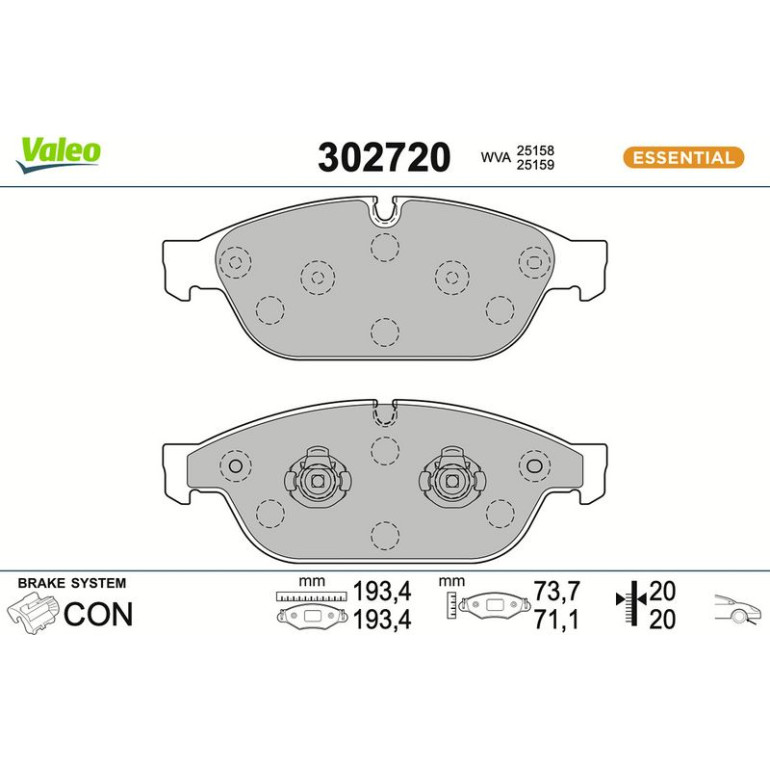 VALEO Bremsbeläge 302720 VALEO Bremsbeläge 302720