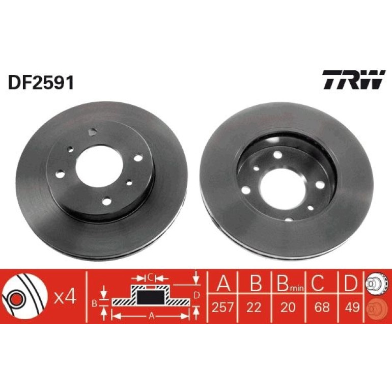 Bremsscheibe Nissan P. Primera DF2591 Bremsscheibe Nissan P. Primera DF2591