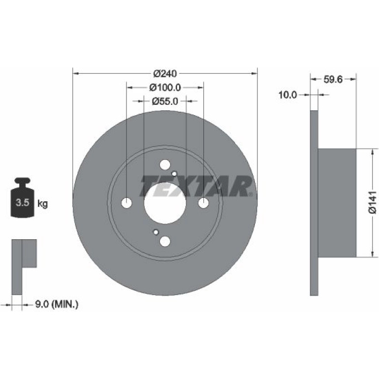 BREMSSCHEIBE TOYOTA T. 99- 240MM 10 92136000 BREMSSCHEIBE TOYOTA T. 99- 240MM 10 92136000