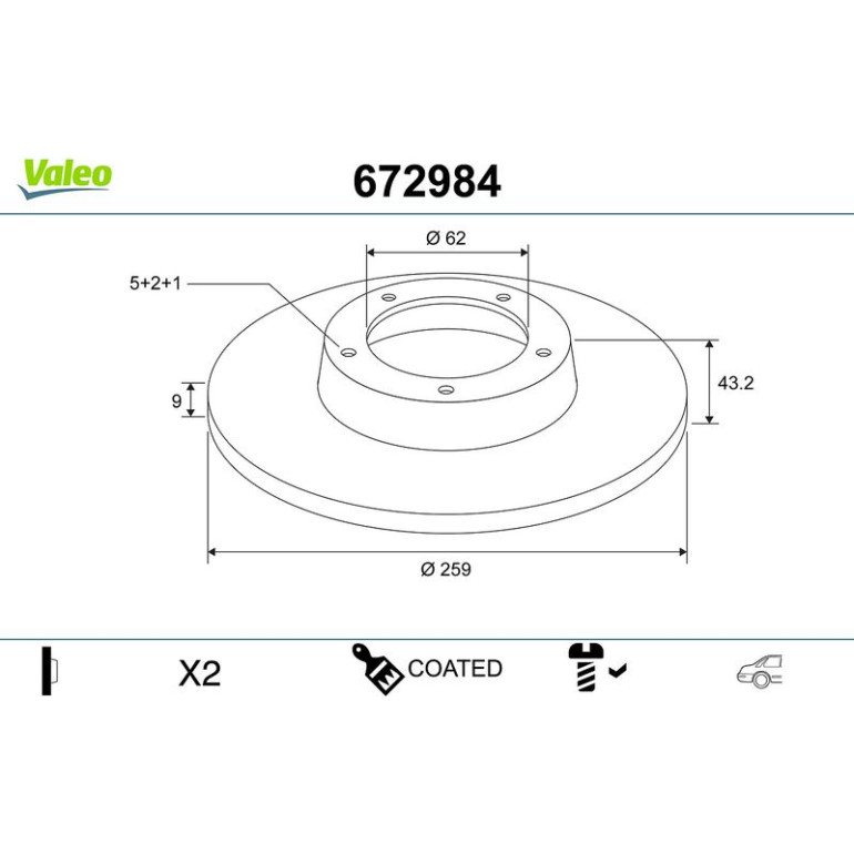 VALEO Bremsscheibe 672984 VALEO Bremsscheibe 672984