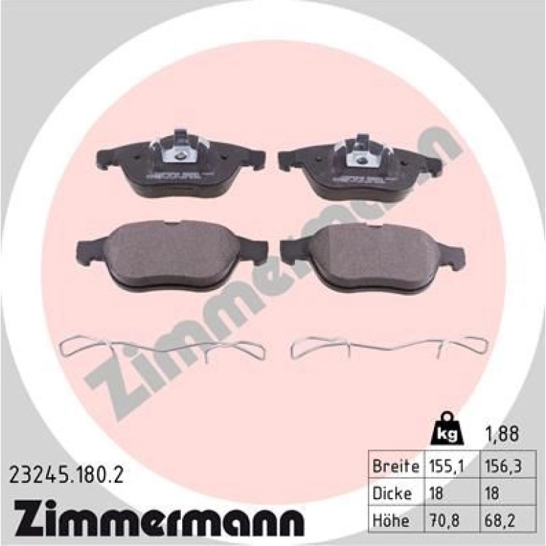 ZIMMERMANN Bremsbeläge 23245.180.2 ZIMMERMANN Bremsbeläge 23245.180.2