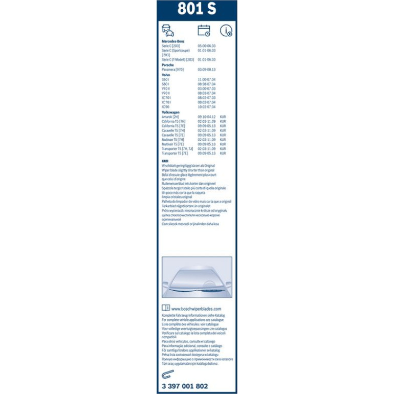Bosch Wischerblatt 801S 3397001802 Bosch Wischerblatt 801S 3397001802