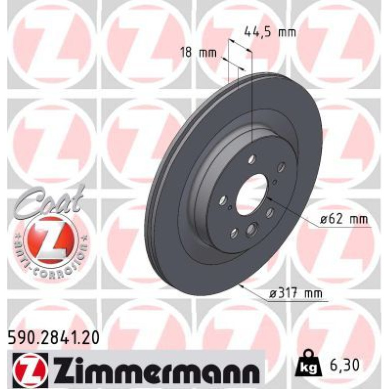 ZIMMERMANN Bremsscheibe 590.2841.20 ZIMMERMANN Bremsscheibe 590.2841.20