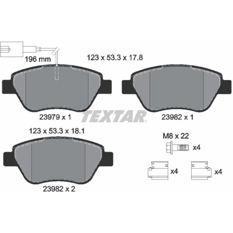 Bremsbelagsatz Fiat P. Punto/Doblo 05-/500/Mito 2397901 Bremsbelagsatz Fiat P. Punto/Doblo 05-/500/Mito 2397901
