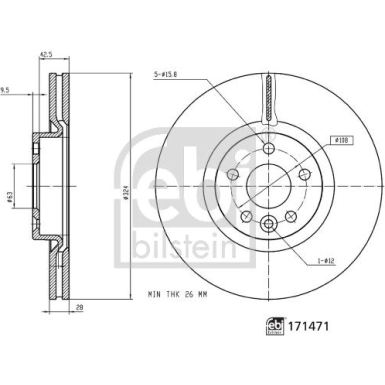 FEBI BILSTEIN Bremsscheibe 171471 FEBI BILSTEIN Bremsscheibe 171471