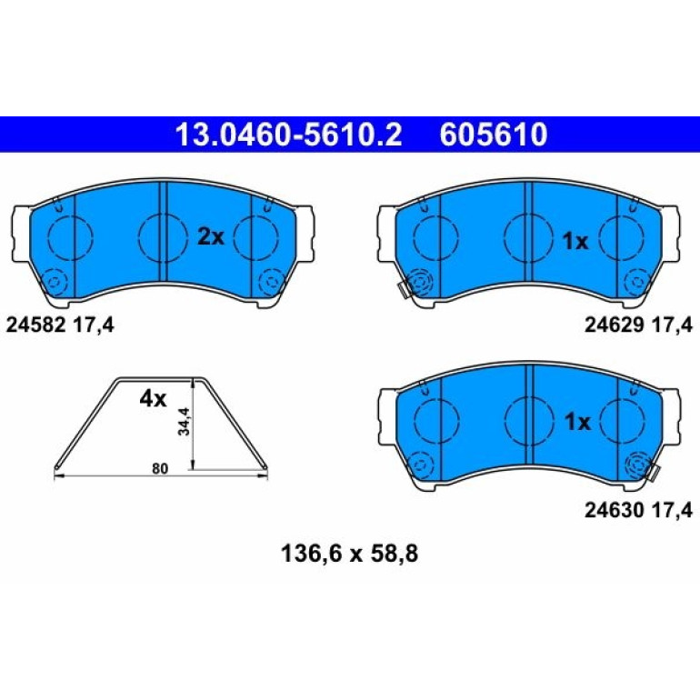 Bremsbelagsatz Mazda S. 6 1,8-2,5 07-13 13.0460-5610.2 Bremsbelagsatz Mazda S. 6 1,8-2,5 07-13 13.0460-5610.2