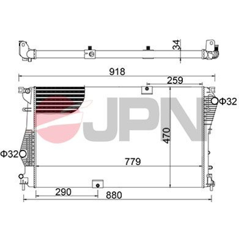 JPN Kühler, Motorkühlung 60C9047-JPN JPN Kühler, Motorkühlung 60C9047-JPN