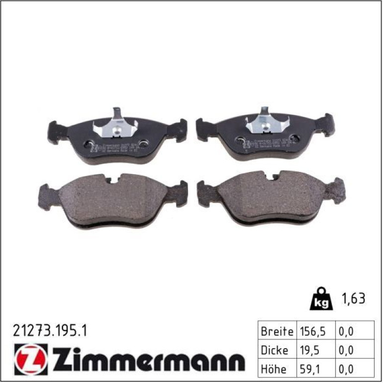ZIMMERMANN Bremsbeläge 21273.195.1 ZIMMERMANN Bremsbeläge 21273.195.1