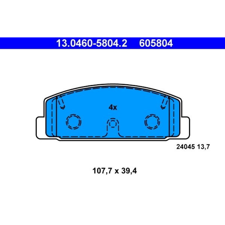 Bremsbelagsatz Mazda T. 323/626/6 98 13.0460-5804.2 Bremsbelagsatz Mazda T. 323/626/6 98 13.0460-5804.2