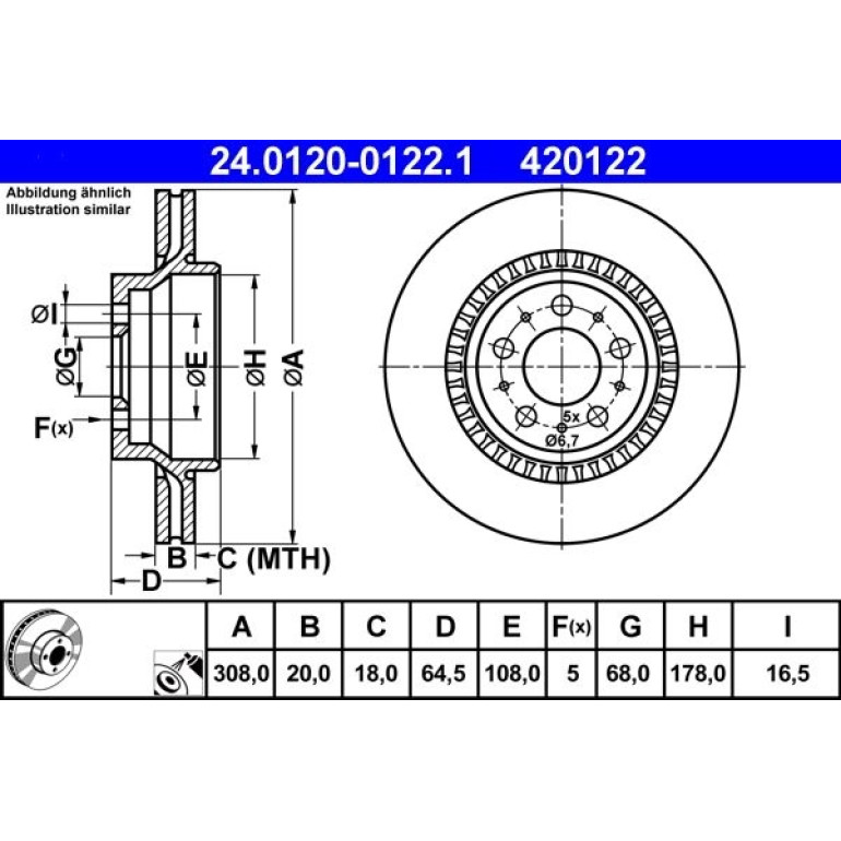 Bremsscheibe Volvo T. Xc90 2.5-4.4 02-14 24.0120-0122.1 Bremsscheibe Volvo T. Xc90 2.5-4.4 02-14 24.0120-0122.1
