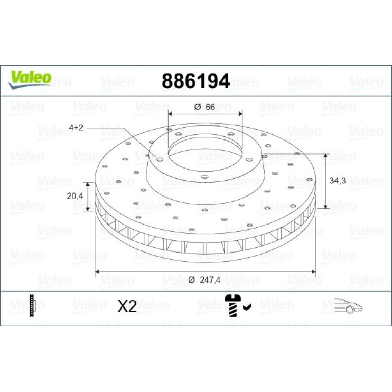 VALEO Bremsscheibe 886194 VALEO Bremsscheibe 886194