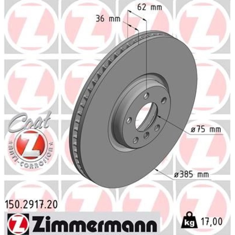 ZIMMERMANN Bremsscheibe 150.2917.20 ZIMMERMANN Bremsscheibe 150.2917.20