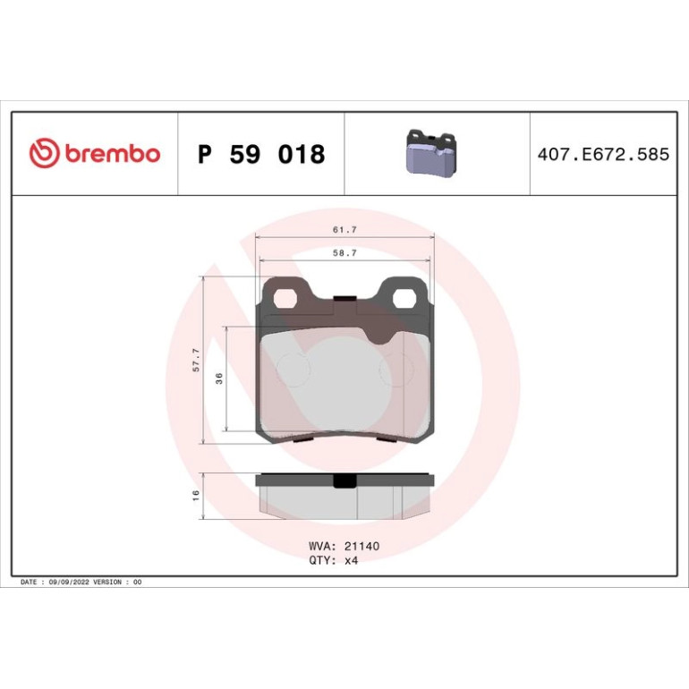 BREMBO Bremsklötze HA P 59 018