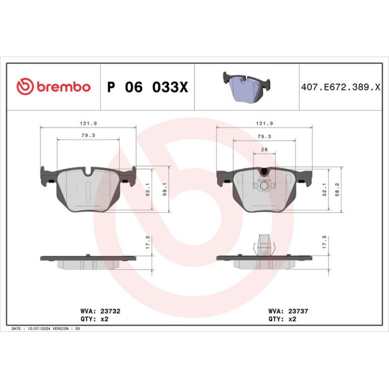 BREMBO Bremsklötze Xtra HA P 06 033X BREMBO Bremsklötze Xtra HA P 06 033X