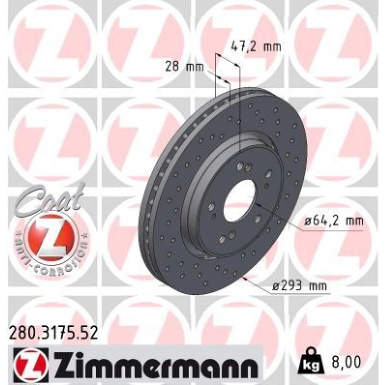 86 481 043 Sport Bremsscheibe VA Sport 280.3175.52 86 481 043 Sport Bremsscheibe VA Sport 280.3175.52