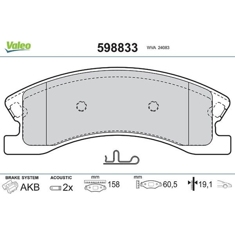 VALEO Bremsbeläge 598833 VALEO Bremsbeläge 598833